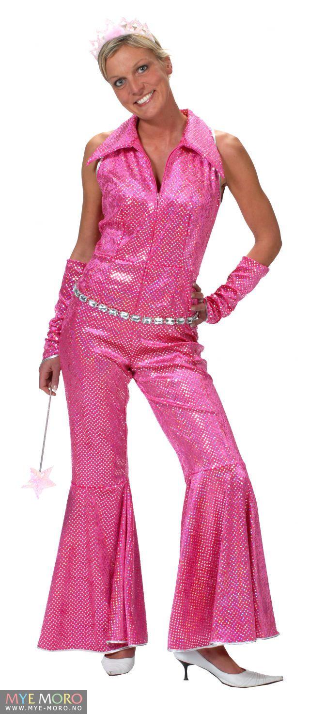 Disco Jumpsuit ROSA Fløyel og Glitter Deluxe