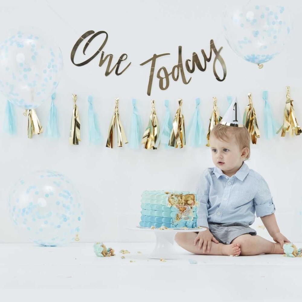 One today - Blue Baby 1st Birthday Partysett