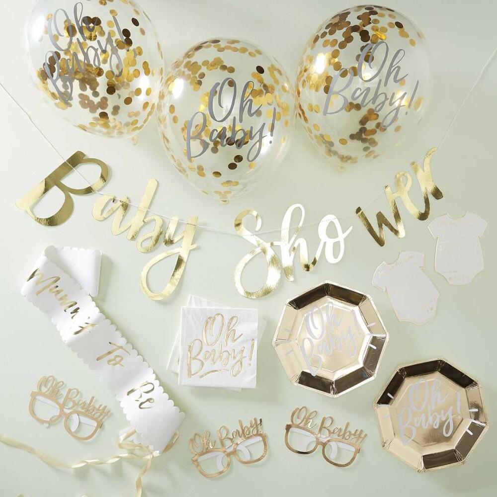 Babyshower Gold Partysett LUX