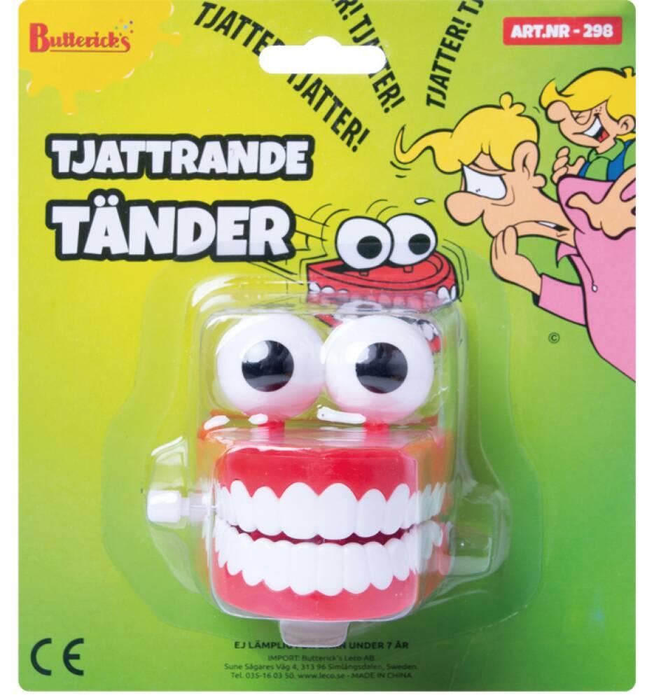 Hoppende gebiss med øyne