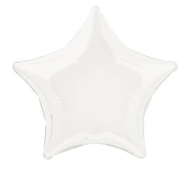 Folieballong Stjerne Hvit