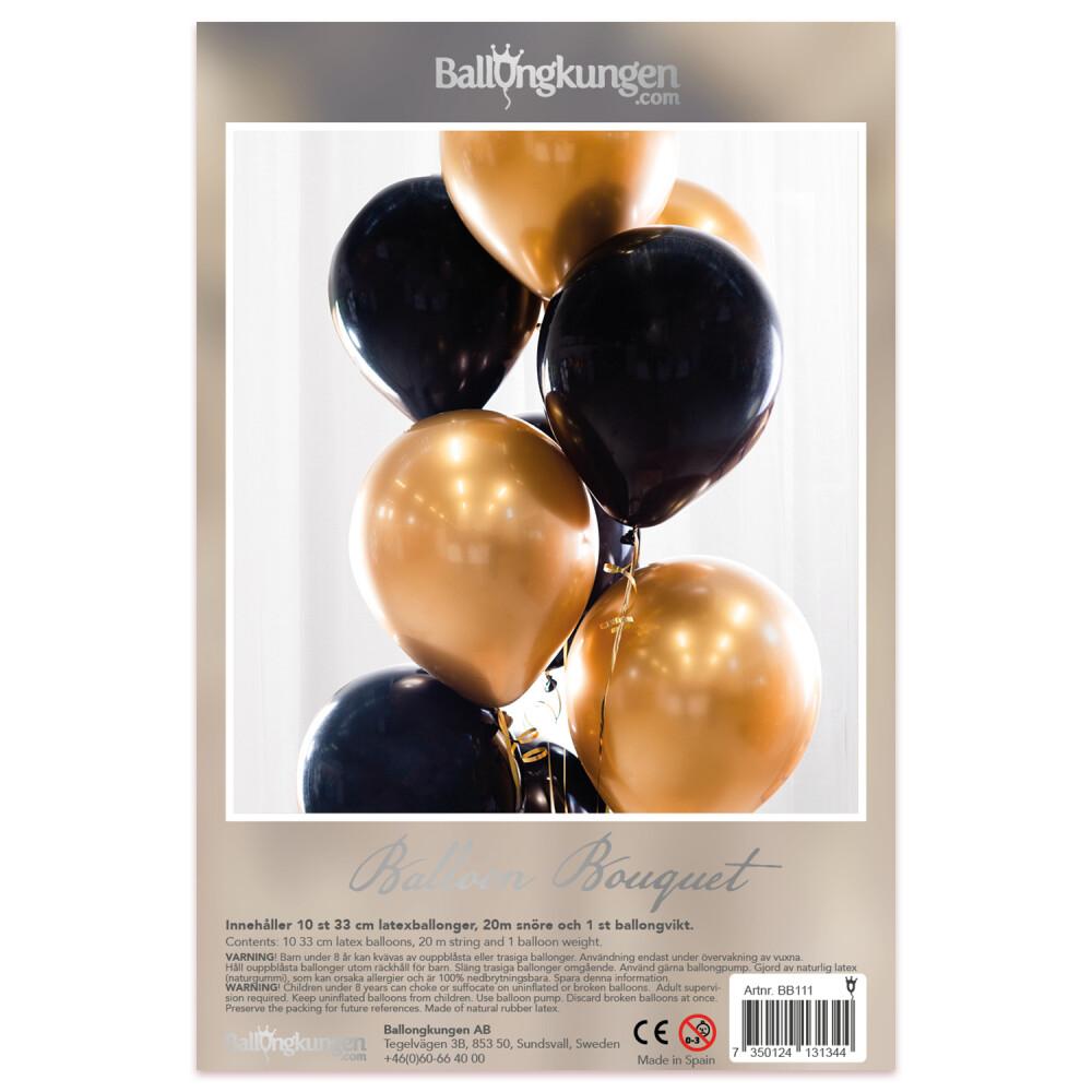 Ballong Bukett Gull Svart