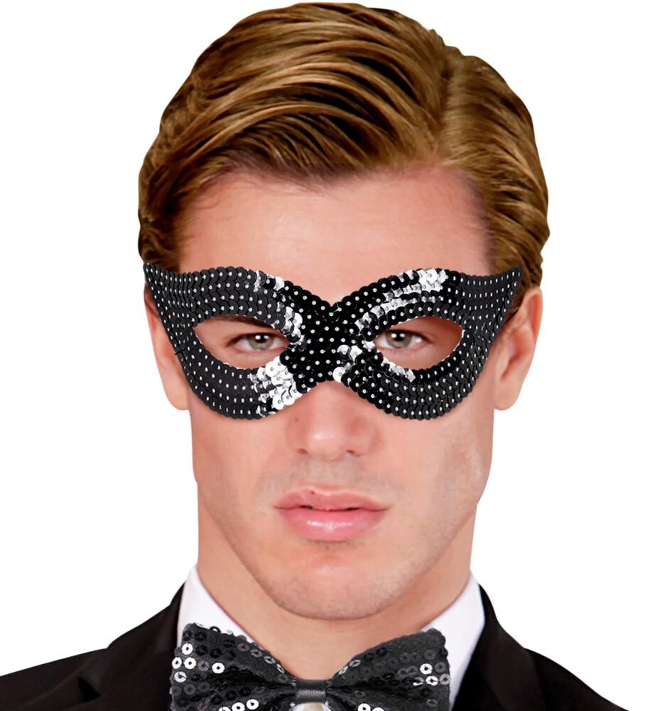 BLACK SEQUIN EYEMASK - UNISEX