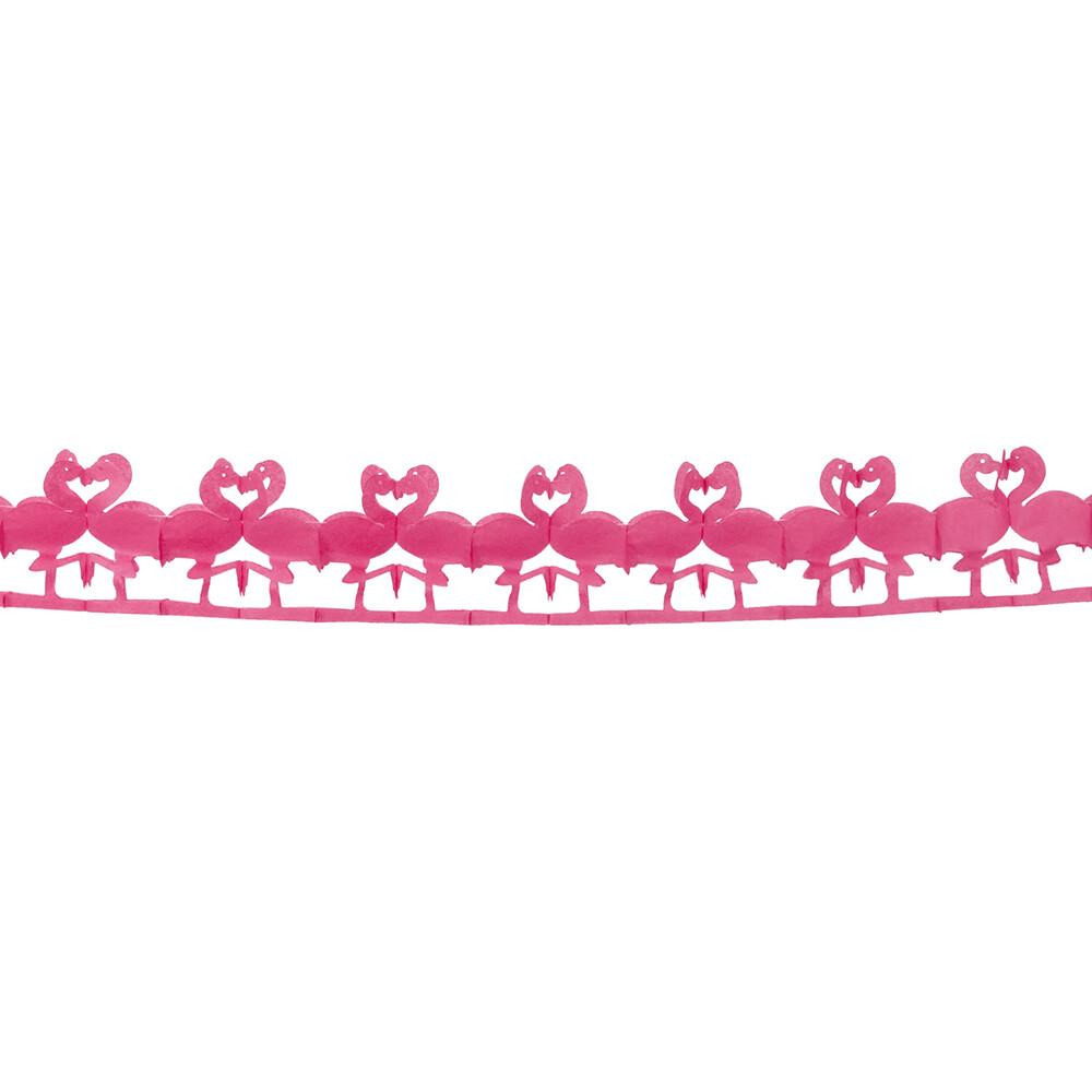 Papirgirland Rosa Flamingo 2,5 meter
