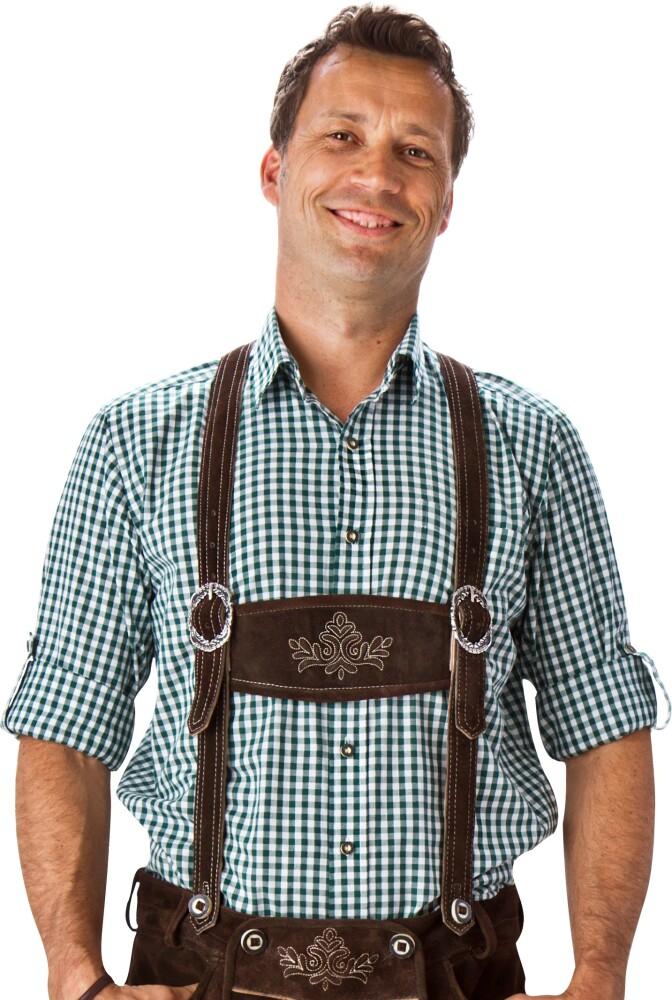 Oktoberfestskjorte 100% Bomull - Dyp Grønn Ruter