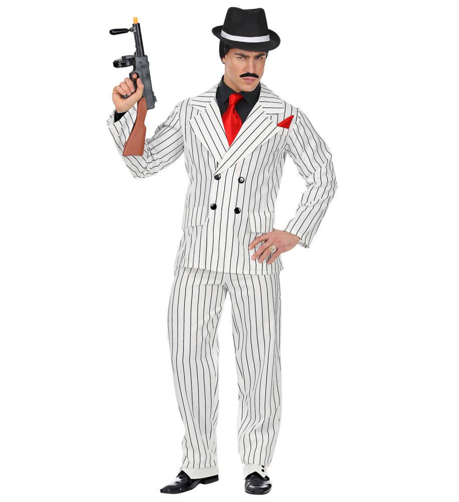 Gangsterdress Pinstripe Hvit
