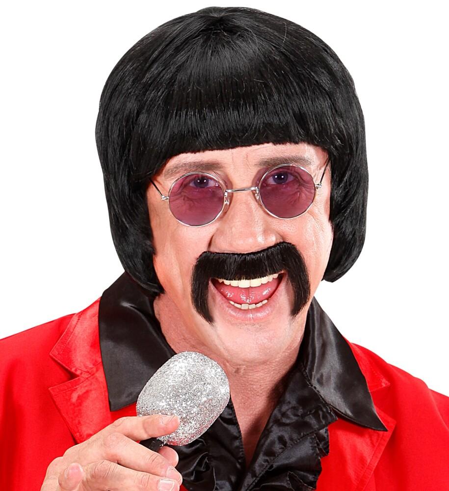 Beatles-parykk - Svart inkl Bart