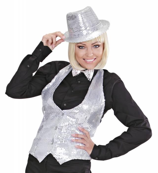 Sølv Paljett Vest Dame