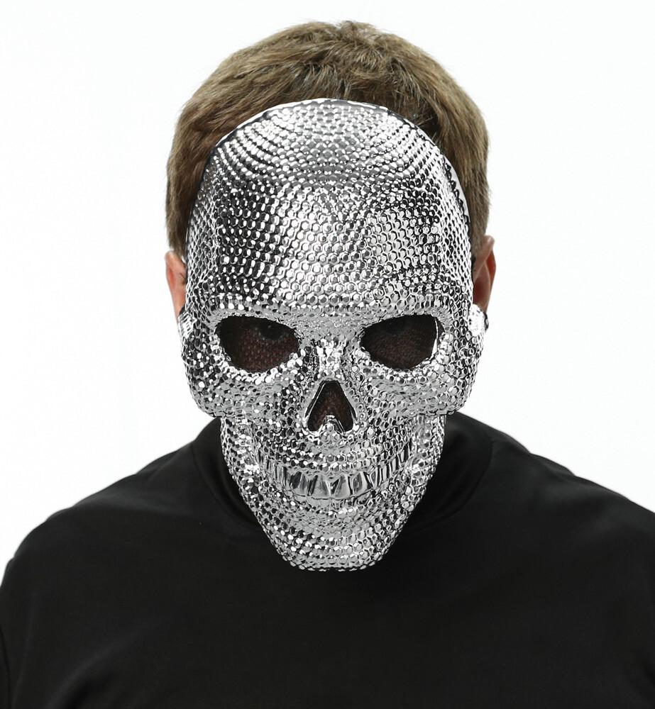 Silver Scull Rhinestone Mask