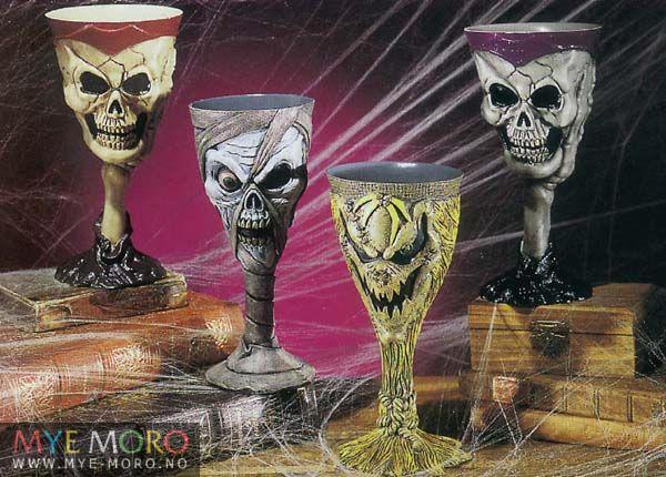 Halloweenglass på stett assortert