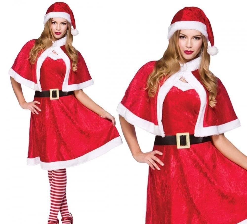 Little Miss Santa Deluxe Kjole med Cape