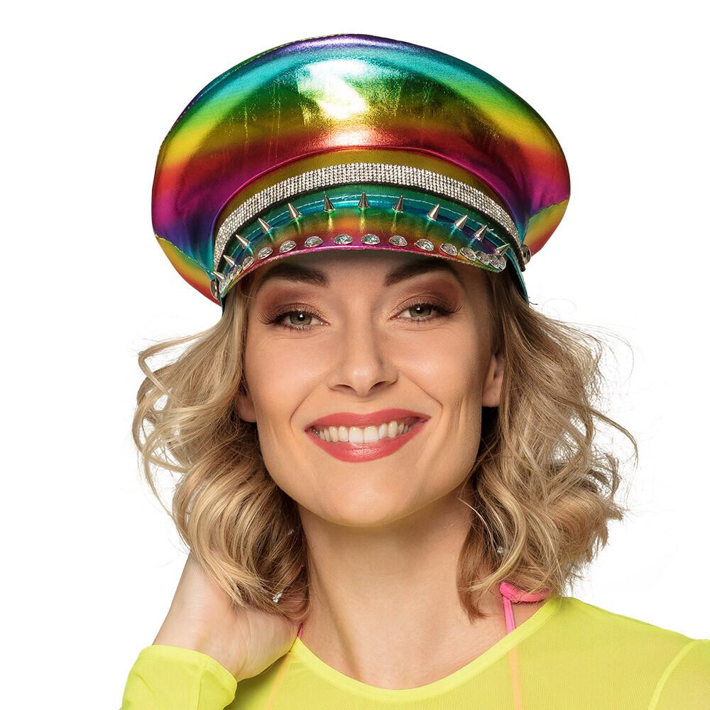 Coachella - Burning Man - Regnbuecaps med strass