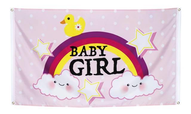 Babyshower Flagg Lys Rosa