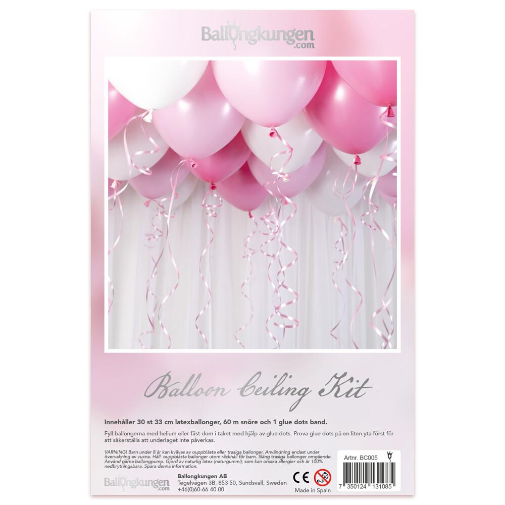 Ballong Ceiling Kit Rosa Hvit
