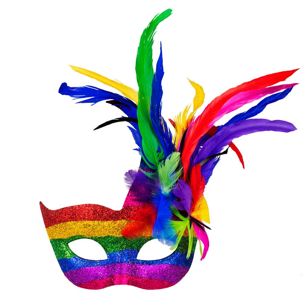 Venice Arcobaleno Eyemask Rainbow & Feathers