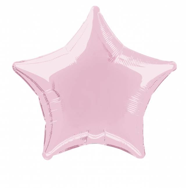 Folieballong Stjerne Pastel Pink