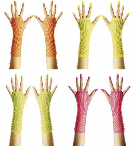 Netting hansker NEON 80 tallet
