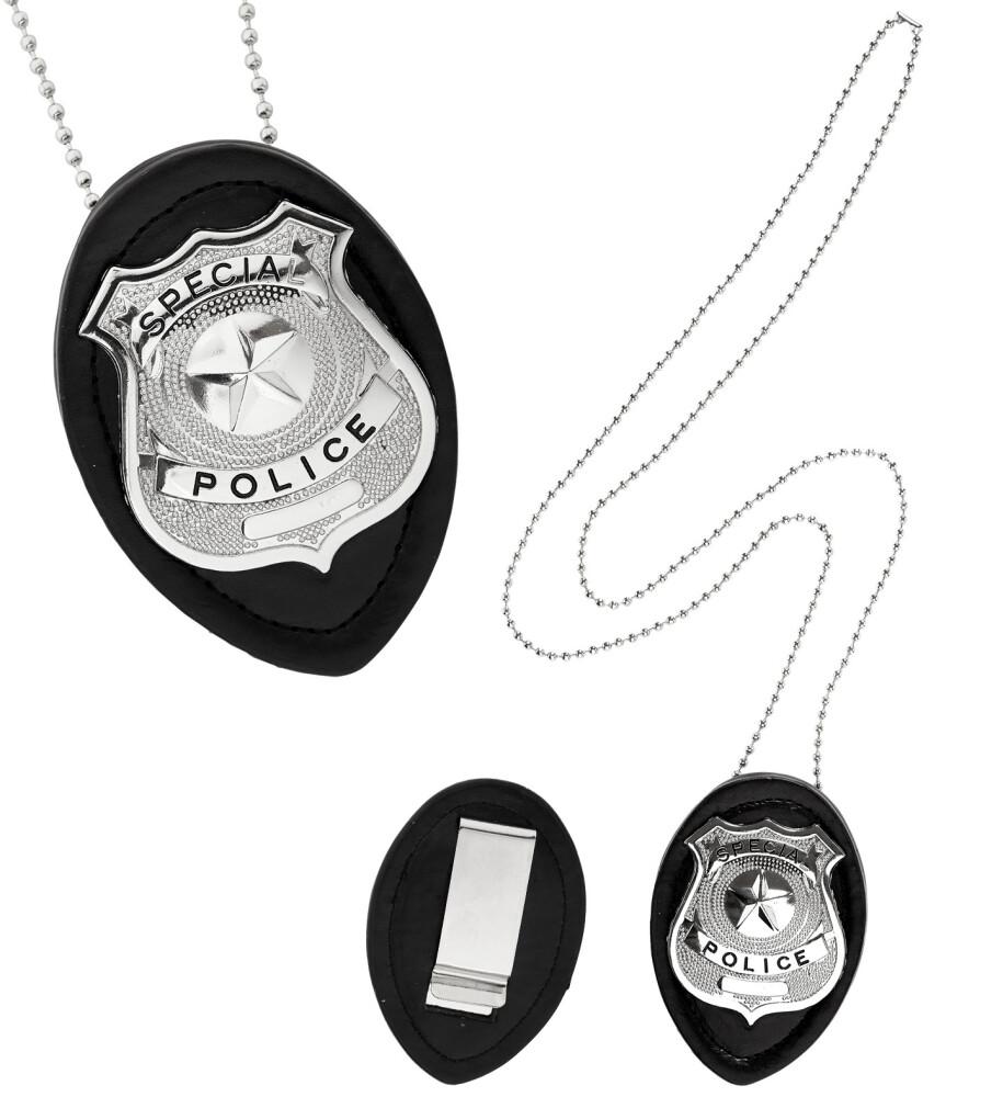 Policebadge i kjede Deluxe Ovalt
