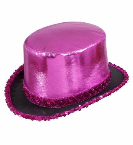 Flosshatt Rosa Lamè Partyhatt