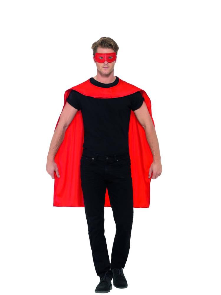 Rød kappe inkl øyemaske Unisex