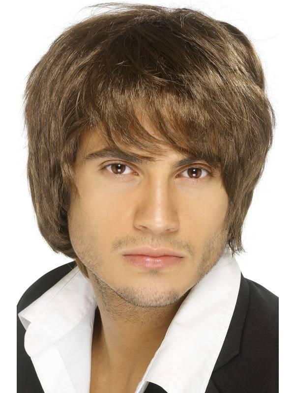 Boyband Kort Herreparykk Brun