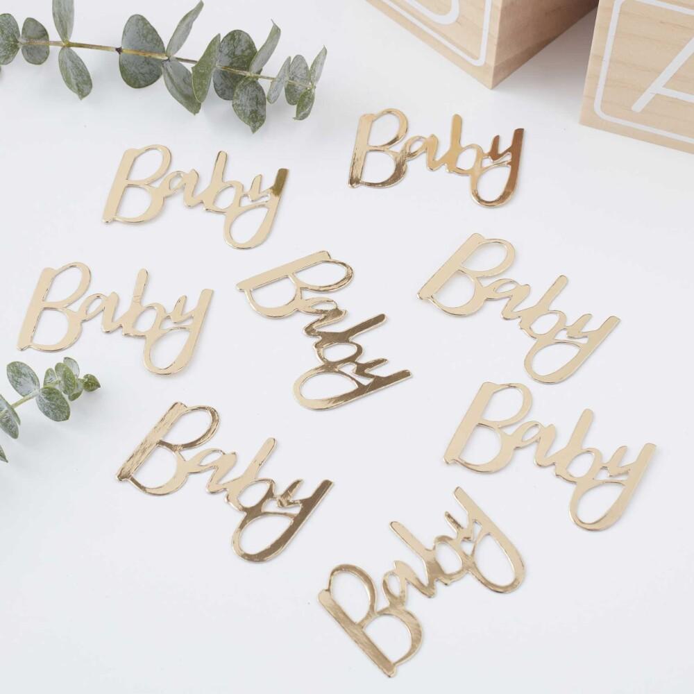 Baby Shower Confetti Gold - Oh Baby