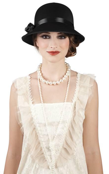 Charlston Lady Hatt Svart Deluxe