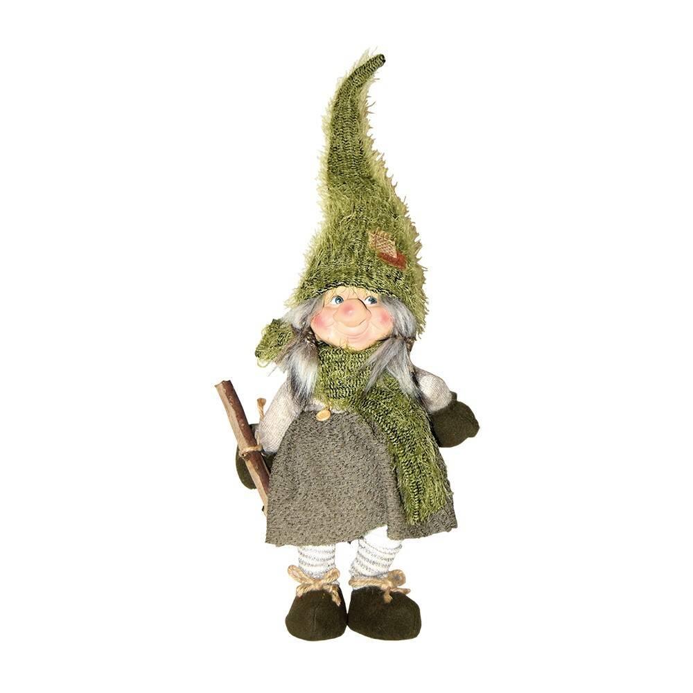 Trollfigur Fjøsnisse-mor Grønn Lue