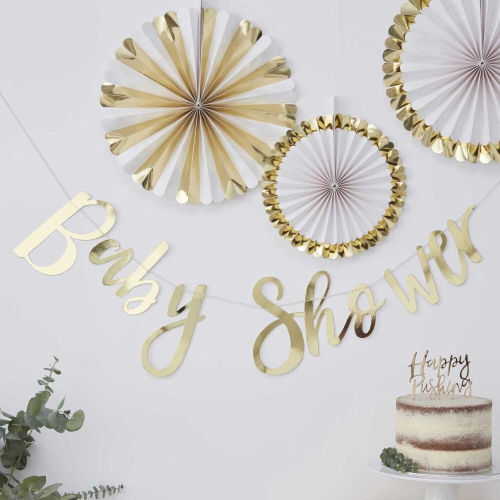 Gold Baby Shower Banner