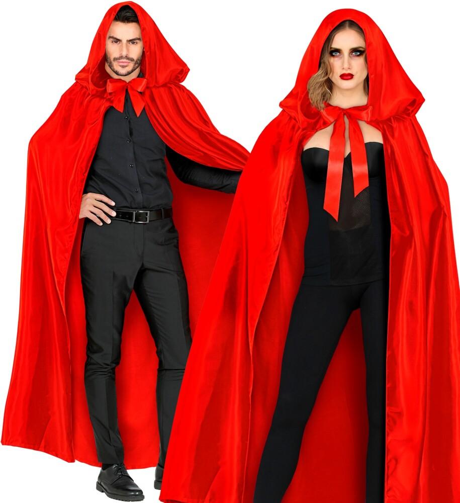 Rød Kappe Satin Deluxe med Stor Hette - Unisex