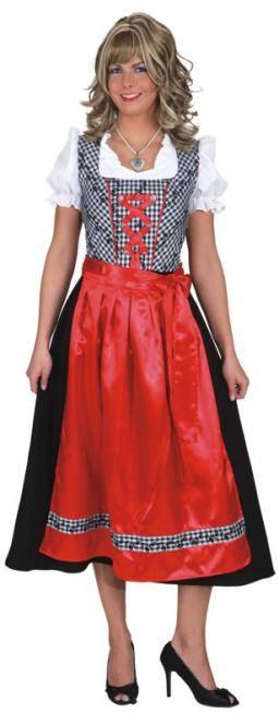 Dirndl Oktoberfest kjole Svart/Rød Deluxe Tysk
