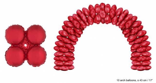 Folieballonger RUND PORTAL RED 10pk
