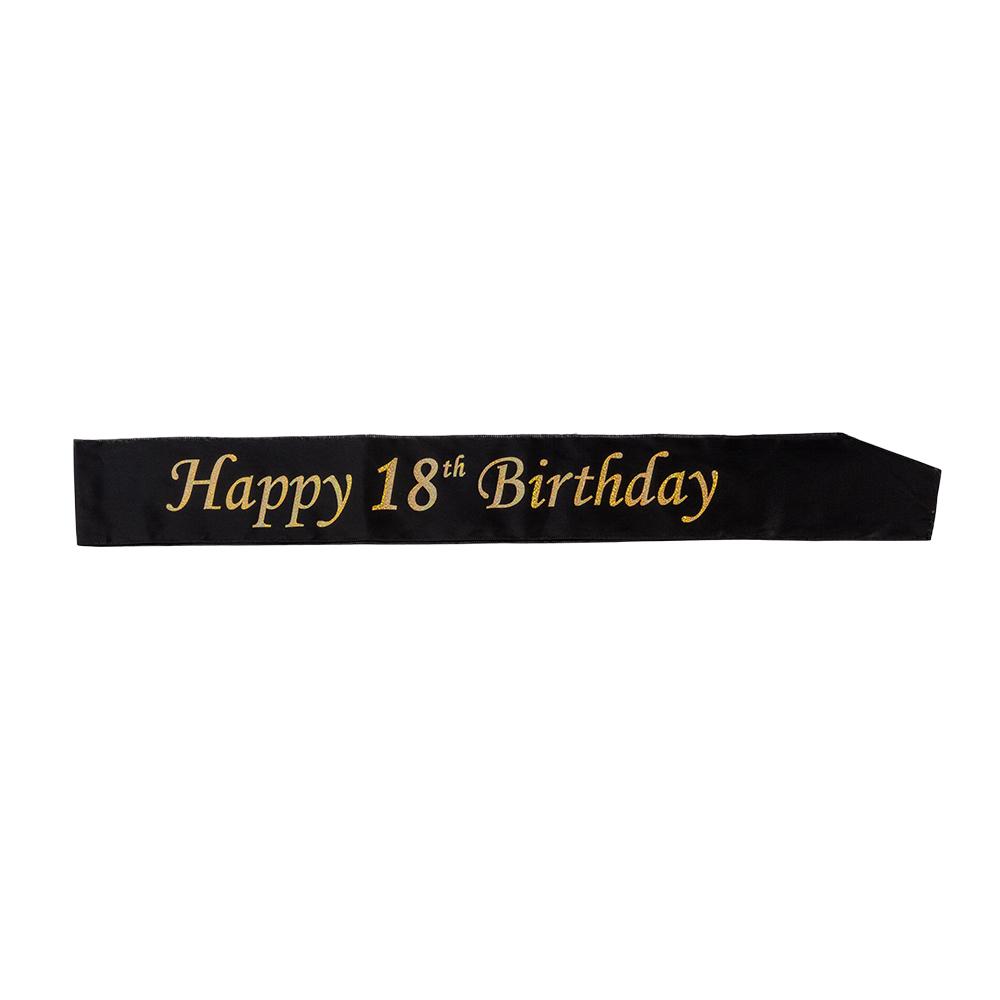 Sash - Happy 18th Birthday - Svart