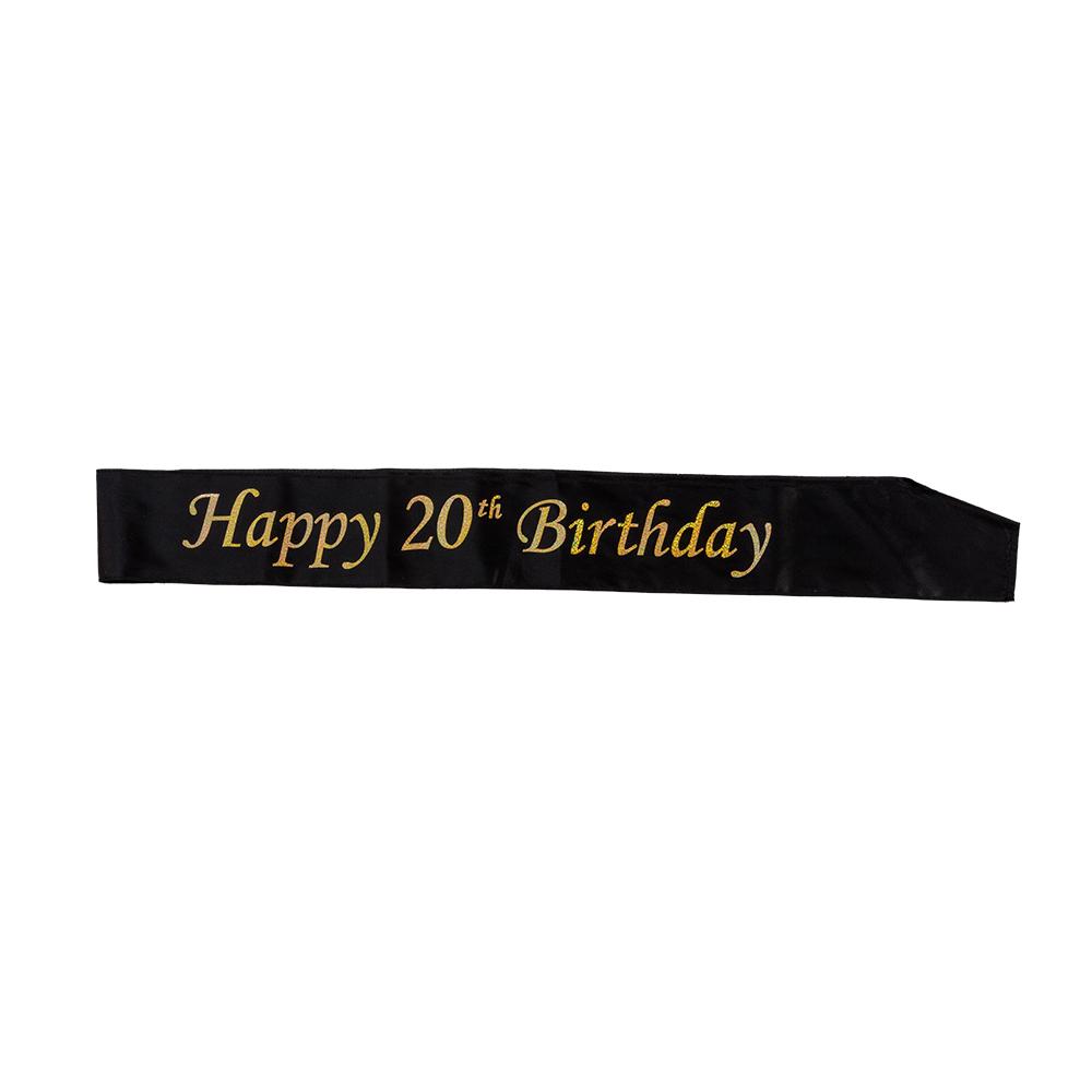 Sash - Happy 20th Birthday - Svart